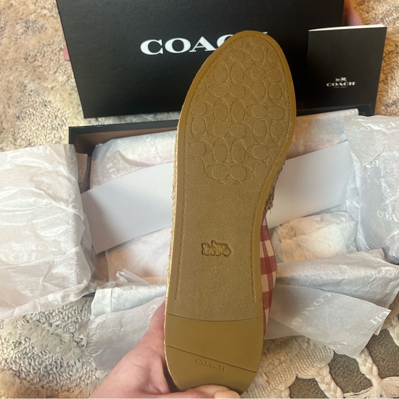 Coach Celina Gingham Espadrille Slip-Ons Women’s Size 11 Authentic BNWT & Box - Picture 3 of 14